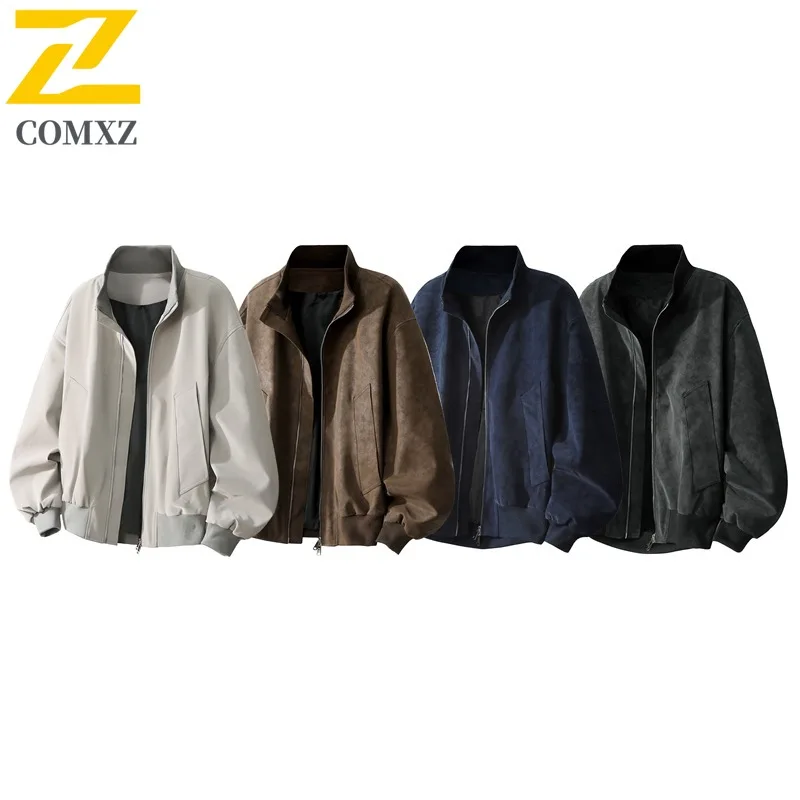 

Мужская стильная кожаная куртка Chaqueta в стиле ретро, классическая красивая ветрозащитная куртка для рыбалки, модная походная университетская куртка, повседневные удобные куртки