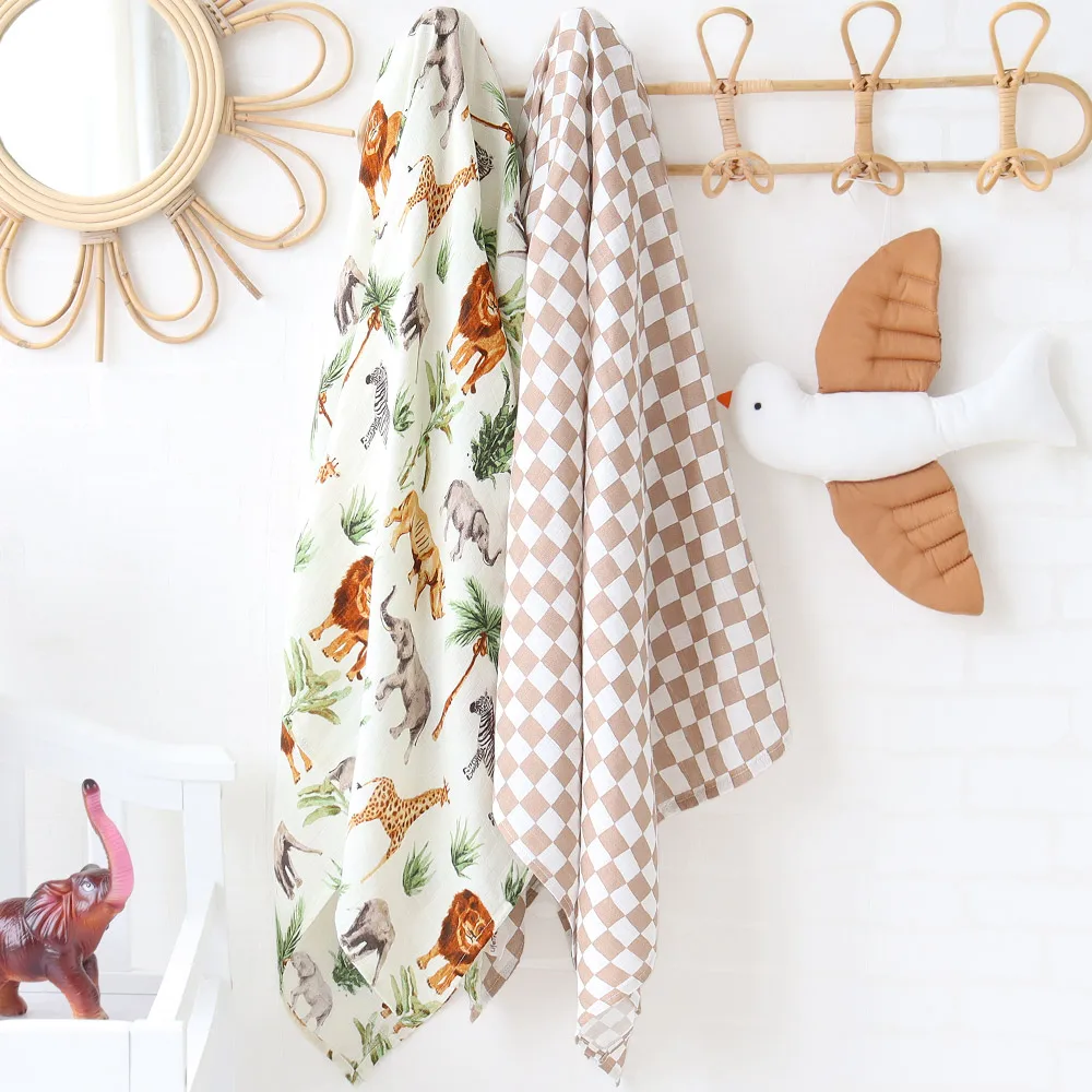 Swaddle Blanke Baby Blanket Forest Animals Pattern Baby Muslin Swaddle Blankets 120x120 New Born Bed Linen for Baby Bed