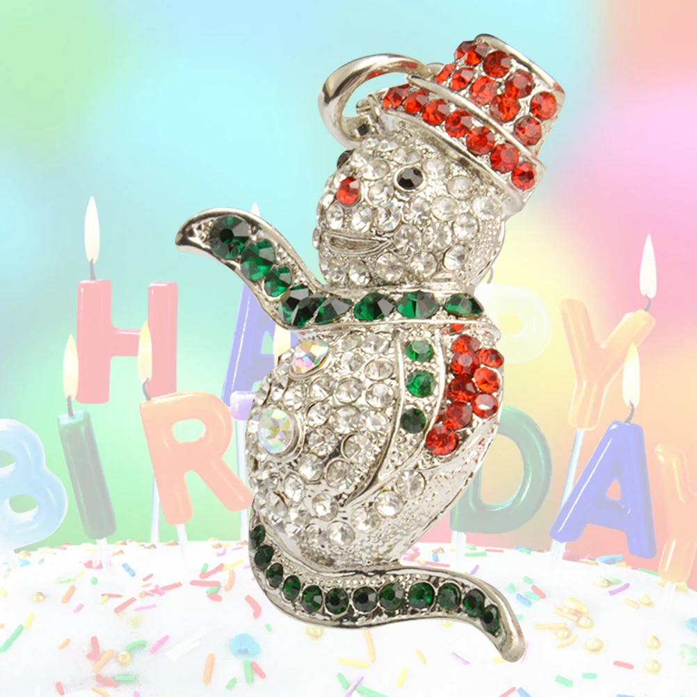 

Christmas Snowman Pendant Necklace Crystal Rhinestone Alloy Jewelry Accessories Perfect Xmas Gift Chain Necklace