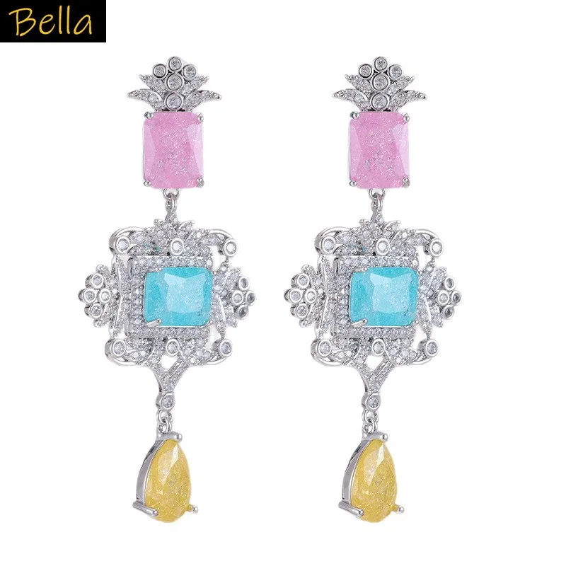 fashion-cubic-zirconia-dangle-earrings-for-women-vintage-statement-jewelry-blue-green-rectagle-stone-formal-occasion-accessories
