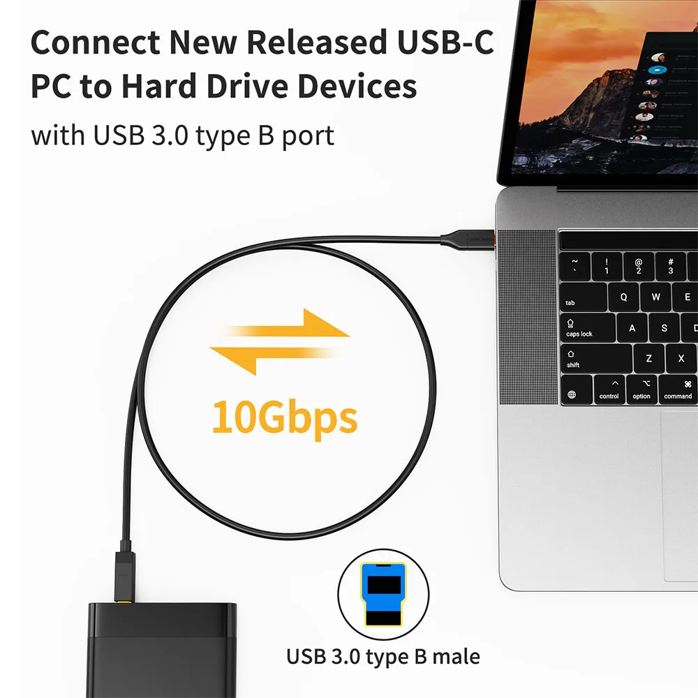 CableCreation USB C to USB Type B 3.1 Cable 10Gbps for Thunderbolt 3 Host MacBook Pro Air HP Canon Printer External Hard Drive