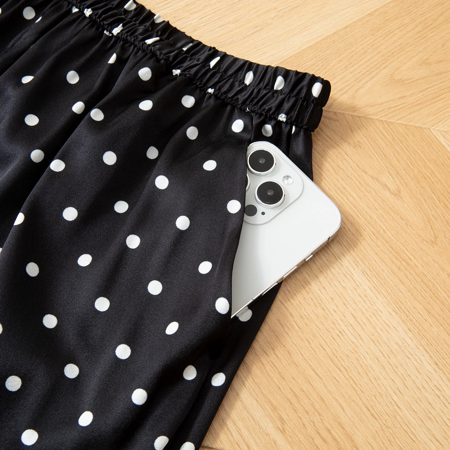 Winsleter-93% حرير 7% سباندكس بنطال أنيق، طباعة نقطة الخصر المرنة، سراويل كاجوال نسائية متعددة الاستخدامات، شتاء 2025 جديد B5D310CC #5