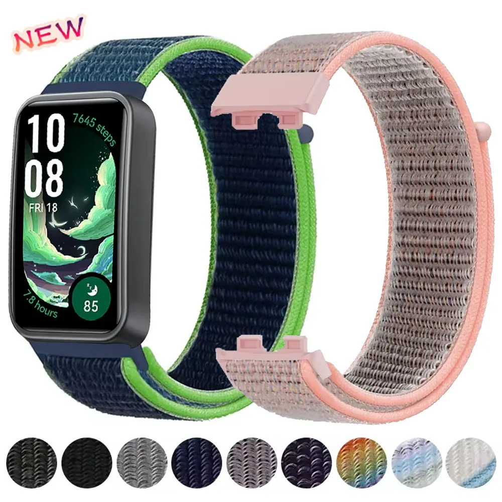 Нейлоновый ремешок для Huawei Band 8/9/10, спортивный легкий дышащий браслет, регулируемый ремешок для Huawei Band 8/9/10, аксессуары