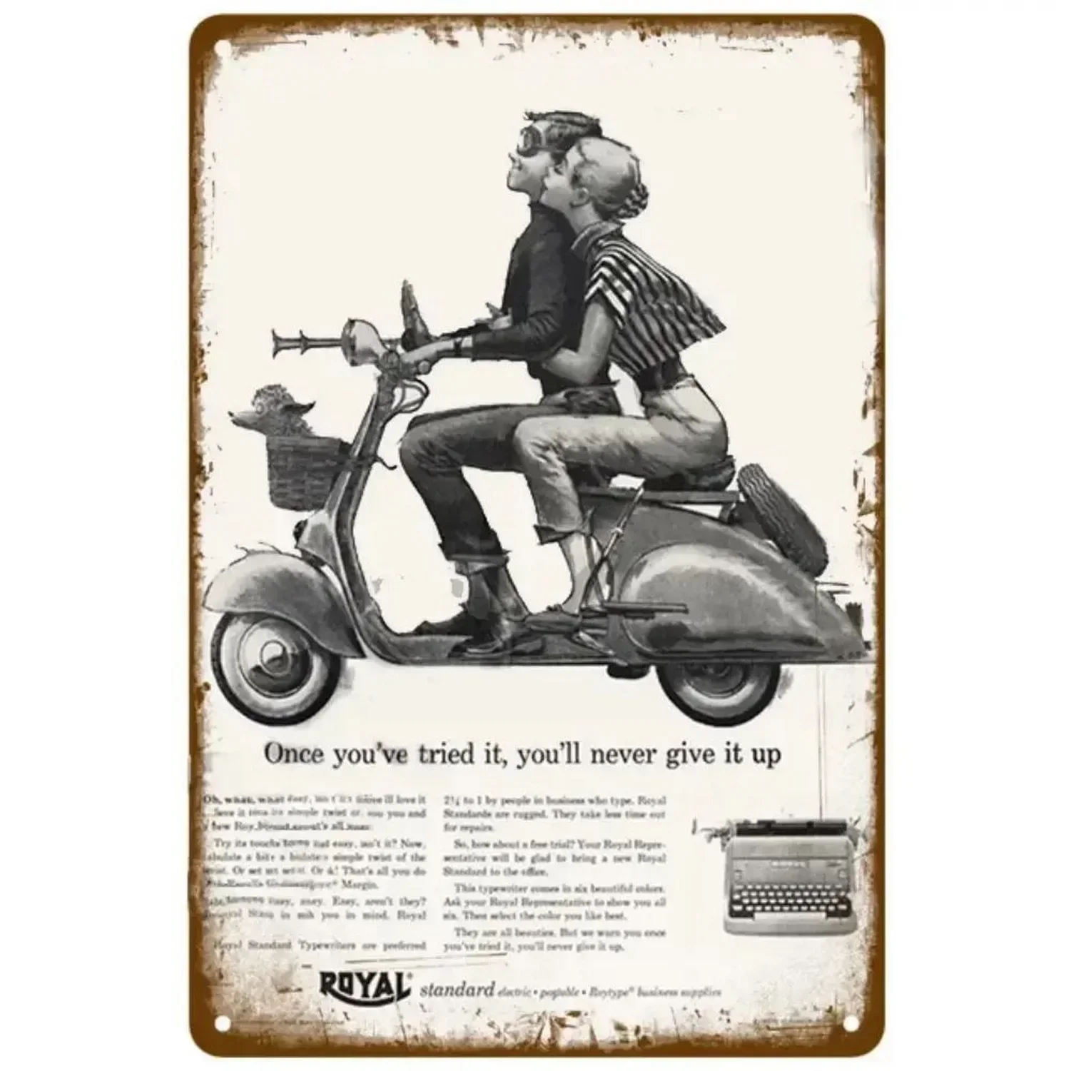 Plaque Metal Tin Signs Vespa Motorcycle Wall Decoration Vintage Art Posters Iron Painting for Man Cave Home Cafe Garden Club Bar