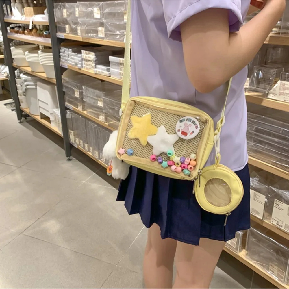 Hot Sale Trendy Shoulder Bag Casual Transparent Schoolbag DIY Doll Display Large Capacity Itabag Lady