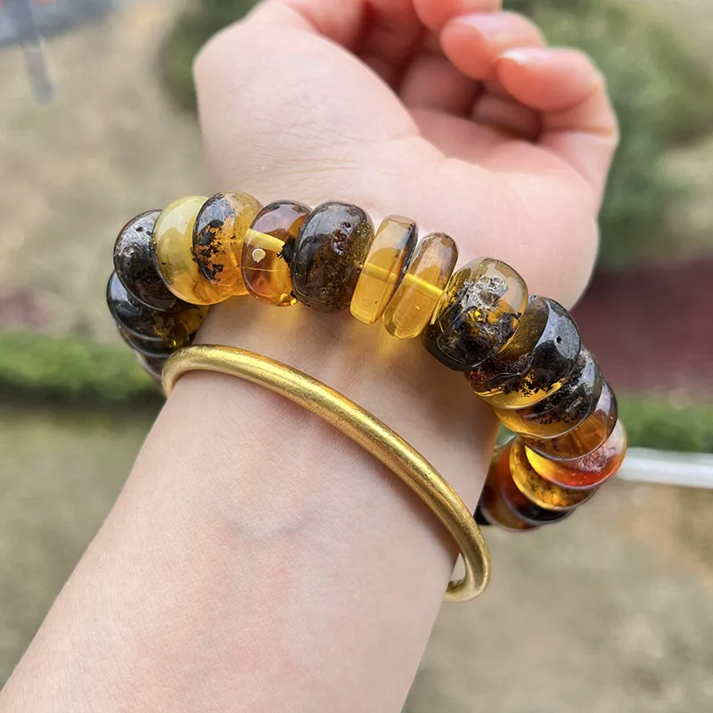 42g BIG Amber Bracelets Unique Gift Trendy Irregular Diy Bead Baltic Plant Natural Stone Men Women New Healing Jewelry Wholesale