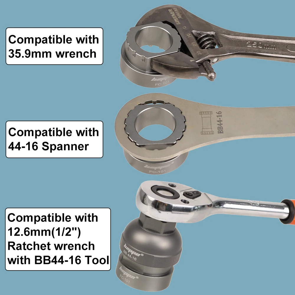 HEPPE Fahrrad-Kurbelgarnitur-Abzieher für Sperrring 44mm 16T, Werkzeug zum Entfernen des Sperrrings, Reparaturwerkzeug für Fahrrad-Tretlager und Centerlock-Sperrring – Detail 10