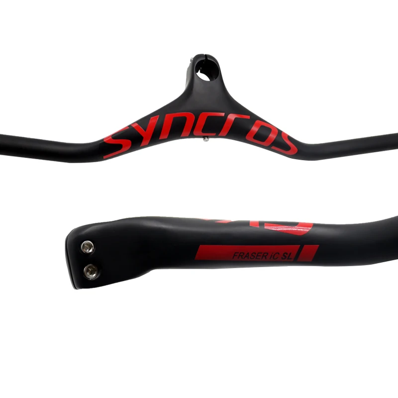 Syncros Carbon Handlebar Multiple Colour MTB Integrated Handlebar Stem -14° 60-100mm Internal line handlebar bike farme  parts