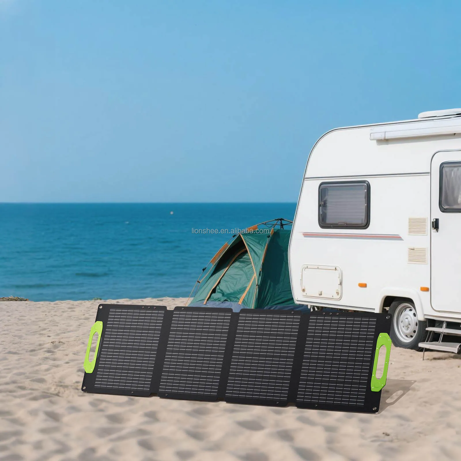 100W Portable Solar Panel with Kickstands, IP65 Waterproof, Foldable Solar Panel for Power Station, RV, Camping, Off Grid