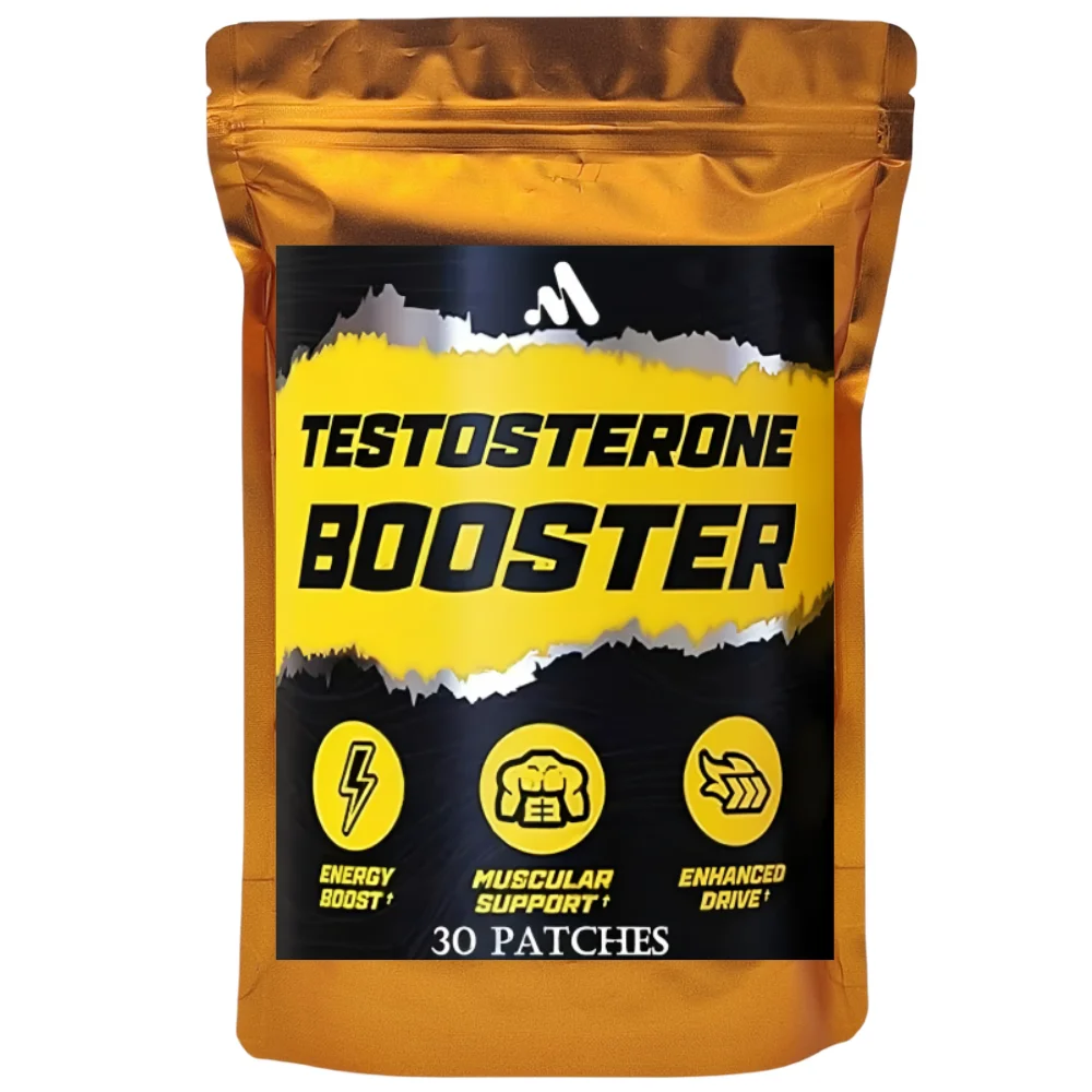 30 رقعة معززة من التستوستيرون عبر الجلد للرجال، حبوب تعزيز لنمو العضلات والرغبة الجنسية والقدرة على التحمل والقوة