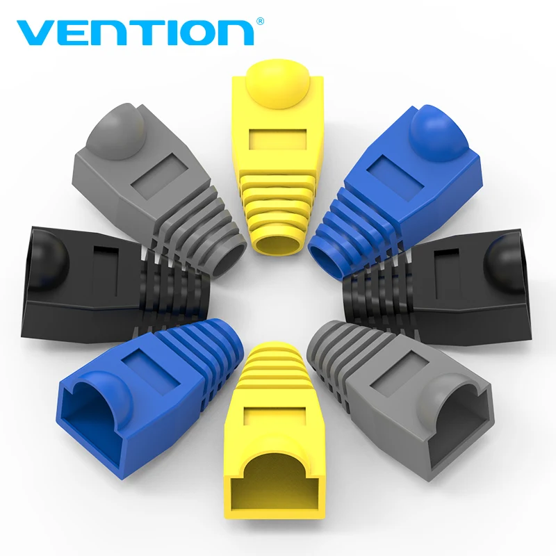 Vention RJ45 odciążenie buty Ethernet RJ45 złącze buty pokrywa wtyczki 100 sztuk RJ45 buty pokrywa dla CAT5E/6 kabel Ethernet