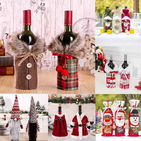 Christmas Wine Bottle Cover FENGRISE