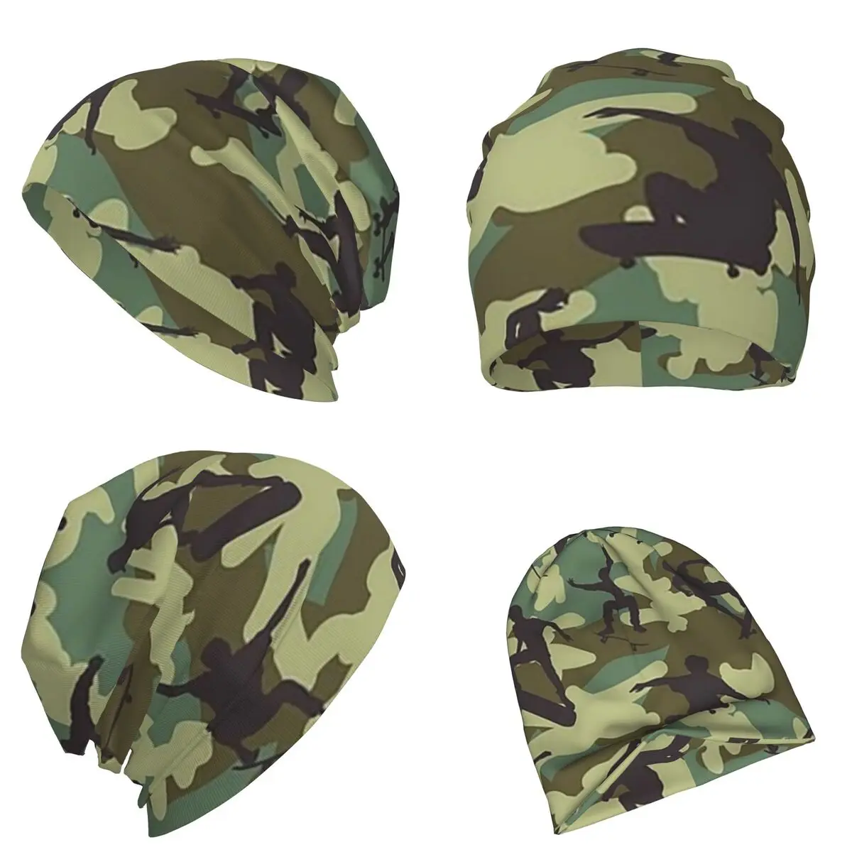 

Skater Camo WOODLAND Warm Knitted Cap Hip Hop Bonnet Hat Autumn Winter Outdoor Beanies Hats for Unisex Adult