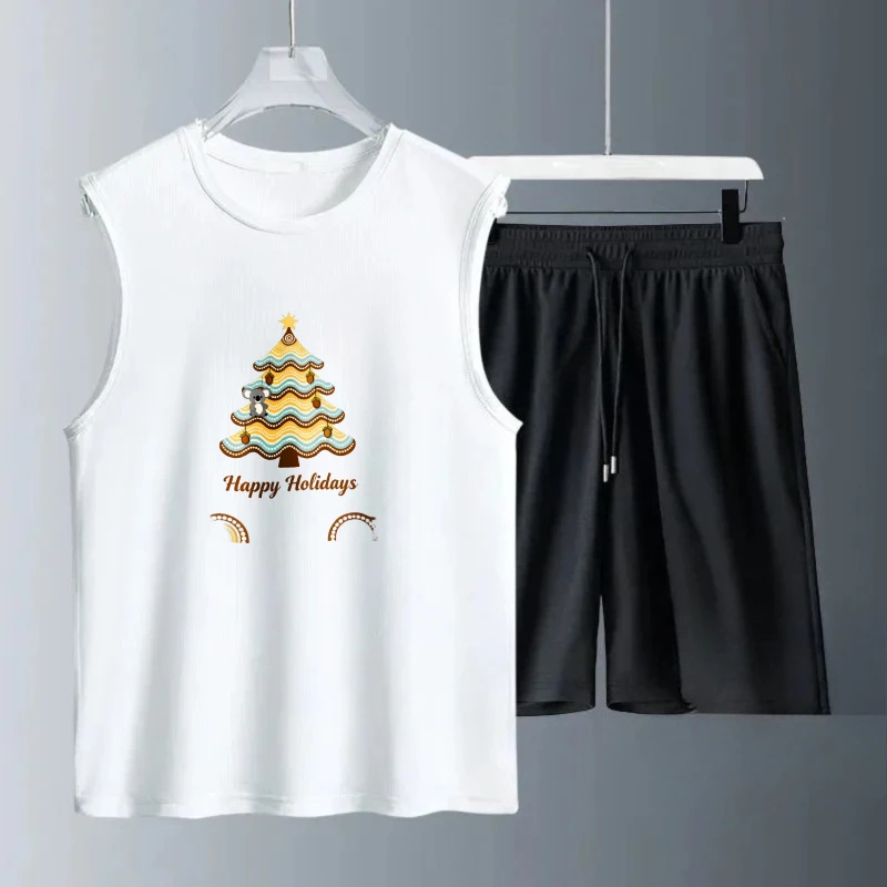 أطقم ملابس علوية بدون أكمام للرجال لكرة القدم بأكمام قصيرة + شورت بدلة تدريب صيفية قابلة للتنفس طقم ملابس للرجال أزياء بوليستر