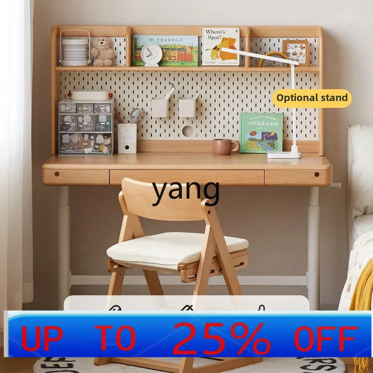 

LMM solid wood desk small apartment household liftable study table writing desk