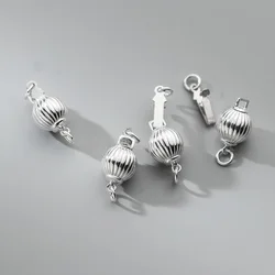 1 pz/lotto 925 Sterling Silver Straight Lines Round Ball collana fermagli ipoallergenici bracciali donna ganci terminali gioielli fai da te