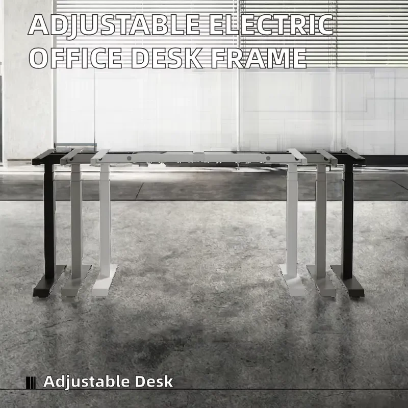 Electric Height-Adjustable Modern Office Computer Desk 2-Leg Lifting Column Dual Motor Extendable for Hospital Office