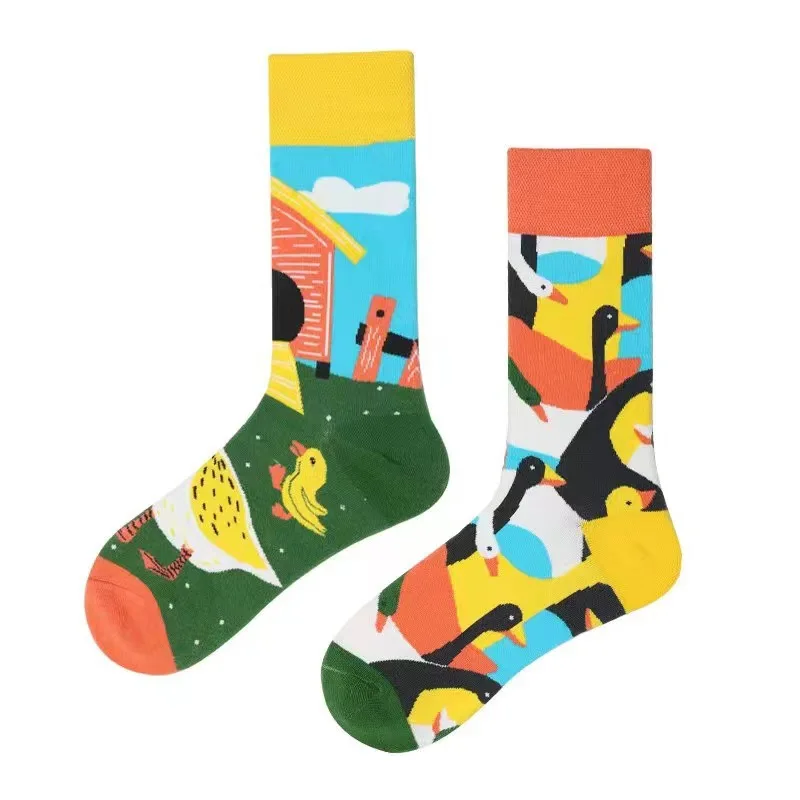 Neue Frühling Und Sommer Paare Skateboard Sox Kreative Abstrakte Kunst Harajuku Hip Hop Straßen Flut Socken Bunte Lustige Socken – Detail 5