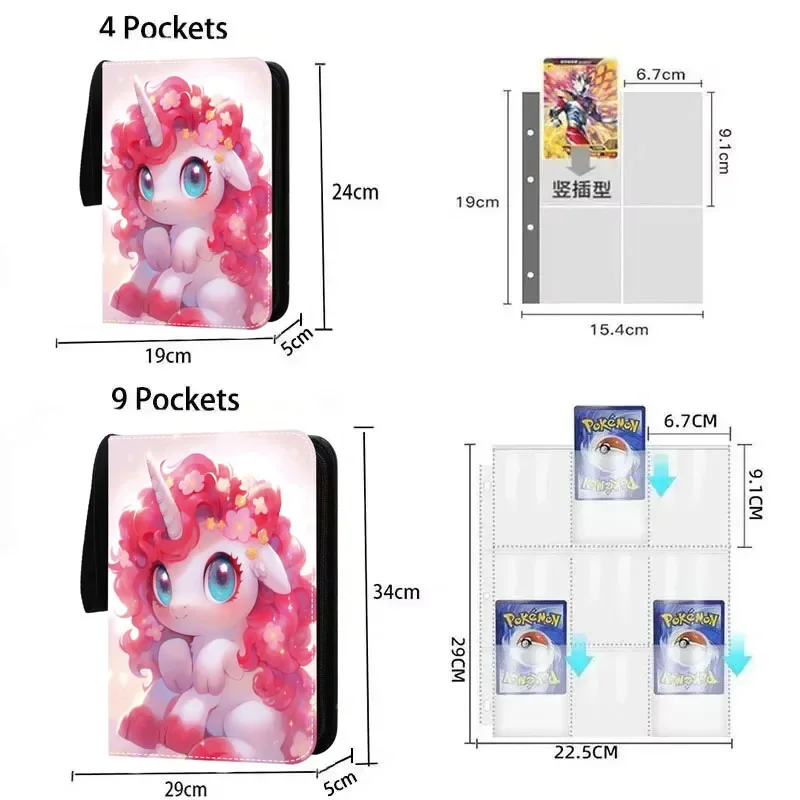 400/900pcs Card Album Book Anime My Little Pony Collection Card Zipper Game Cards Sunny Starscout Binder Holder Kids Gifts Toys