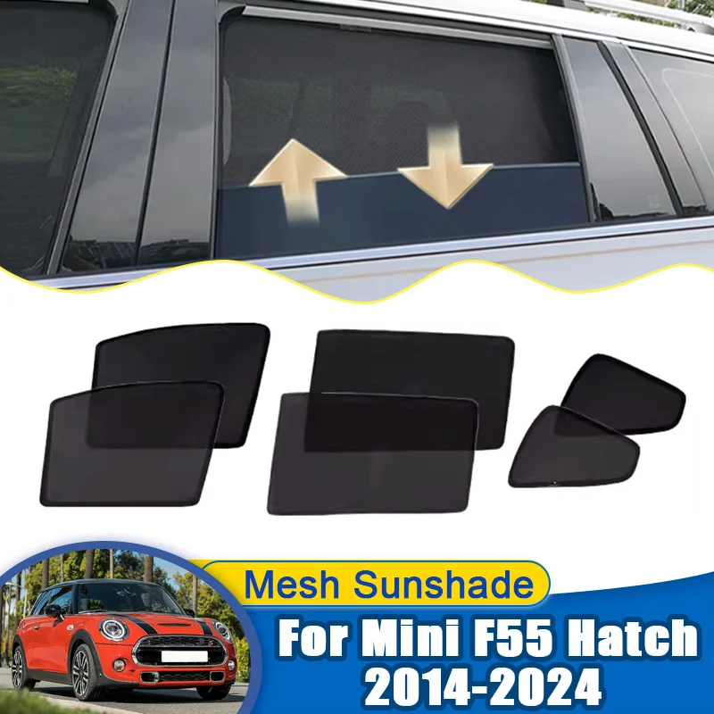 

Солнцезащитные шторки для Mini F55 Hatch MK3 2014-2024, автомобильные сетчатые солнцезащитные шторки, магнитные шторки для боковых окон, затеняющие шторки для конфиденциальности, автоаксессуары