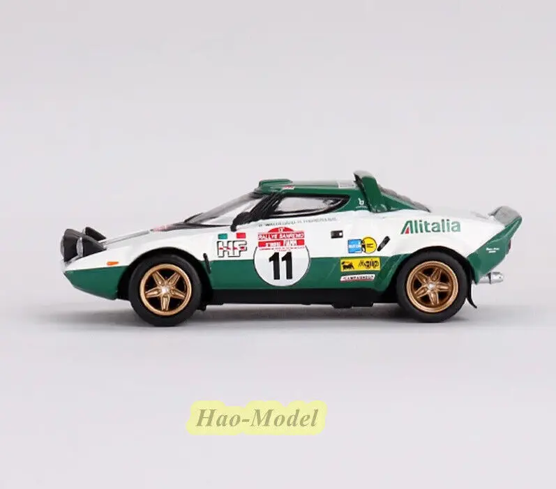 Minigt 1:64 für lancia stratos hf #11 1975 legierung metall druckguss auto modell jungen geburtstags geschenke hobby display sammlung simulation