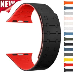 Silicone Loop Strap for Apple Watch Band Ultra 2 49mm S10 46mm 42mm 44mm 41mm 45mm Magnetic Bracelet IWatch Series 9 8 7 6 SE 5