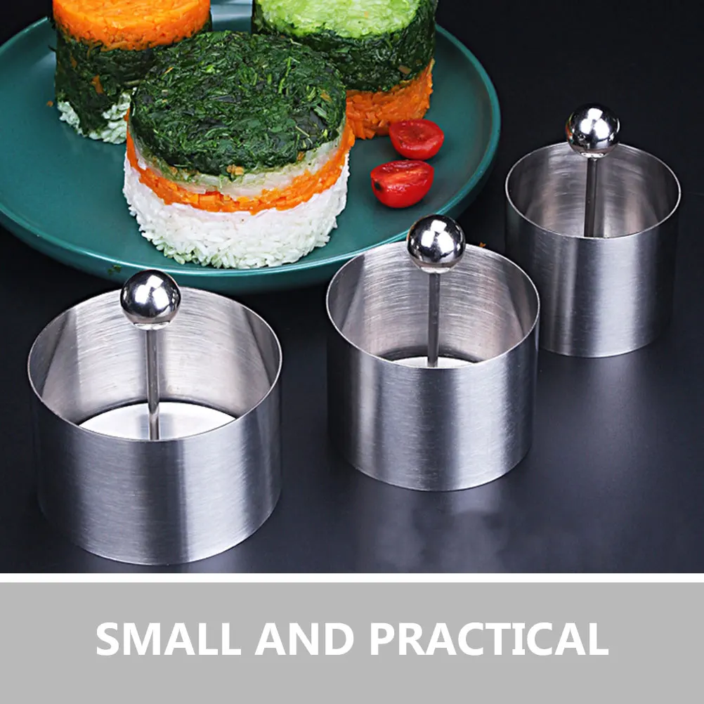 

1 Set Stainless Steel Round Cold Dish Mold Presser Included Home Kitchen Utensil Baking Pastry Ring Cake Decorating Tool