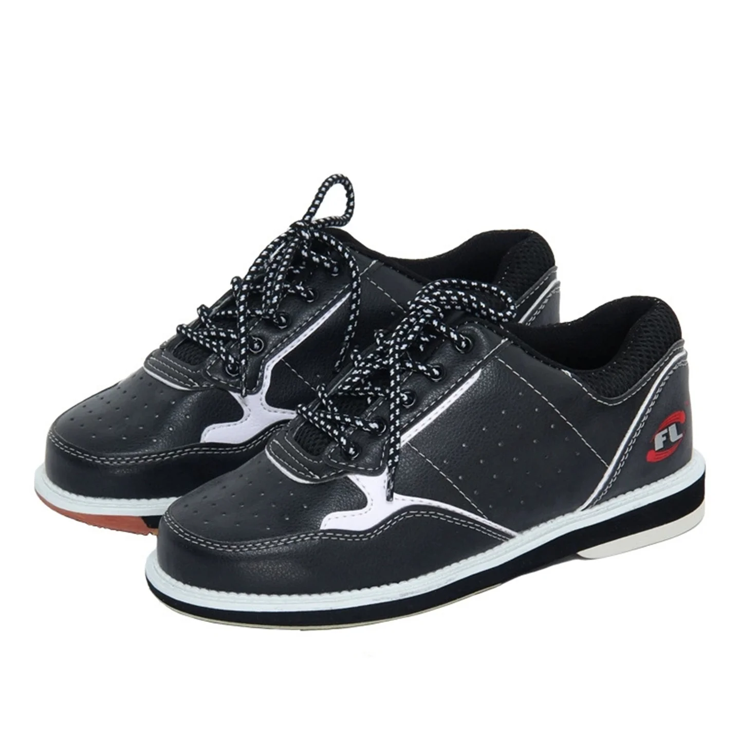 Unisex Professional Sneakers Bowling Shoes with Breathable PU Leather and Microfiber Upper, Sliding Sole for Training