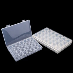 28/56 Girds Adjustable Plastic Storage Box With Label Sticker For Jewelry Nail Art Diamond Painting Accessories Container Boxes