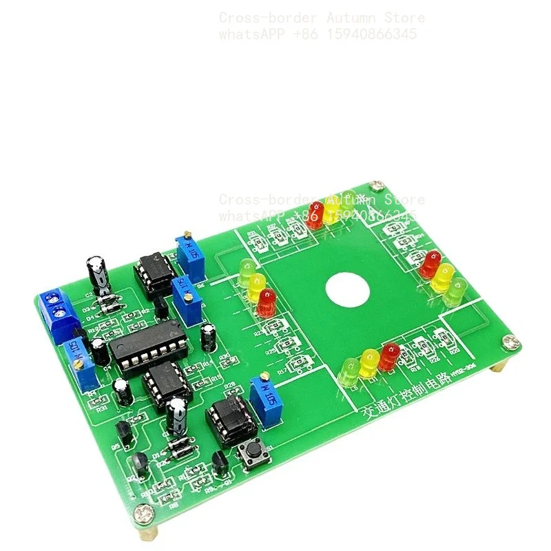 Traffic light control kit, digital electronic circuit assembly and skills DIY welding training