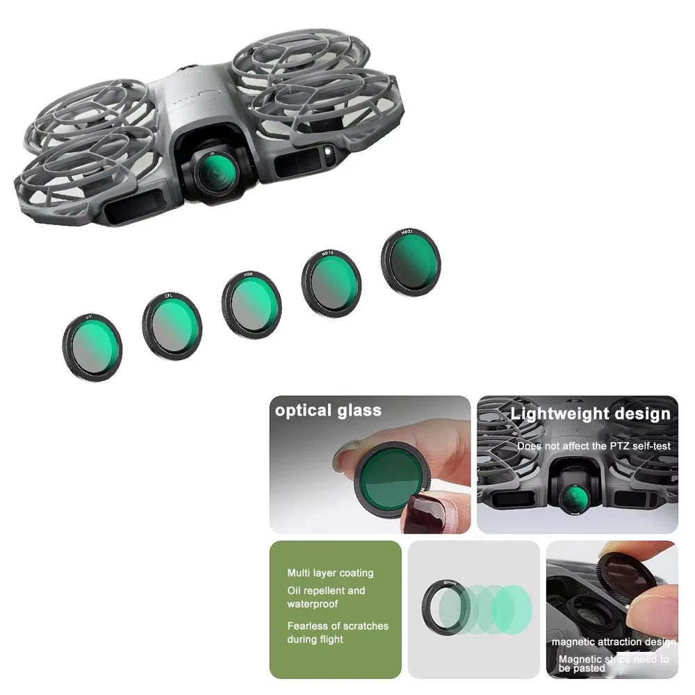 

for NEO 2 ND & CPL Filters Set for DJI NEO 2 UV ND8 ND16 ND32 CPL Filters Drone Neutral Density Camera Lens ND Filter