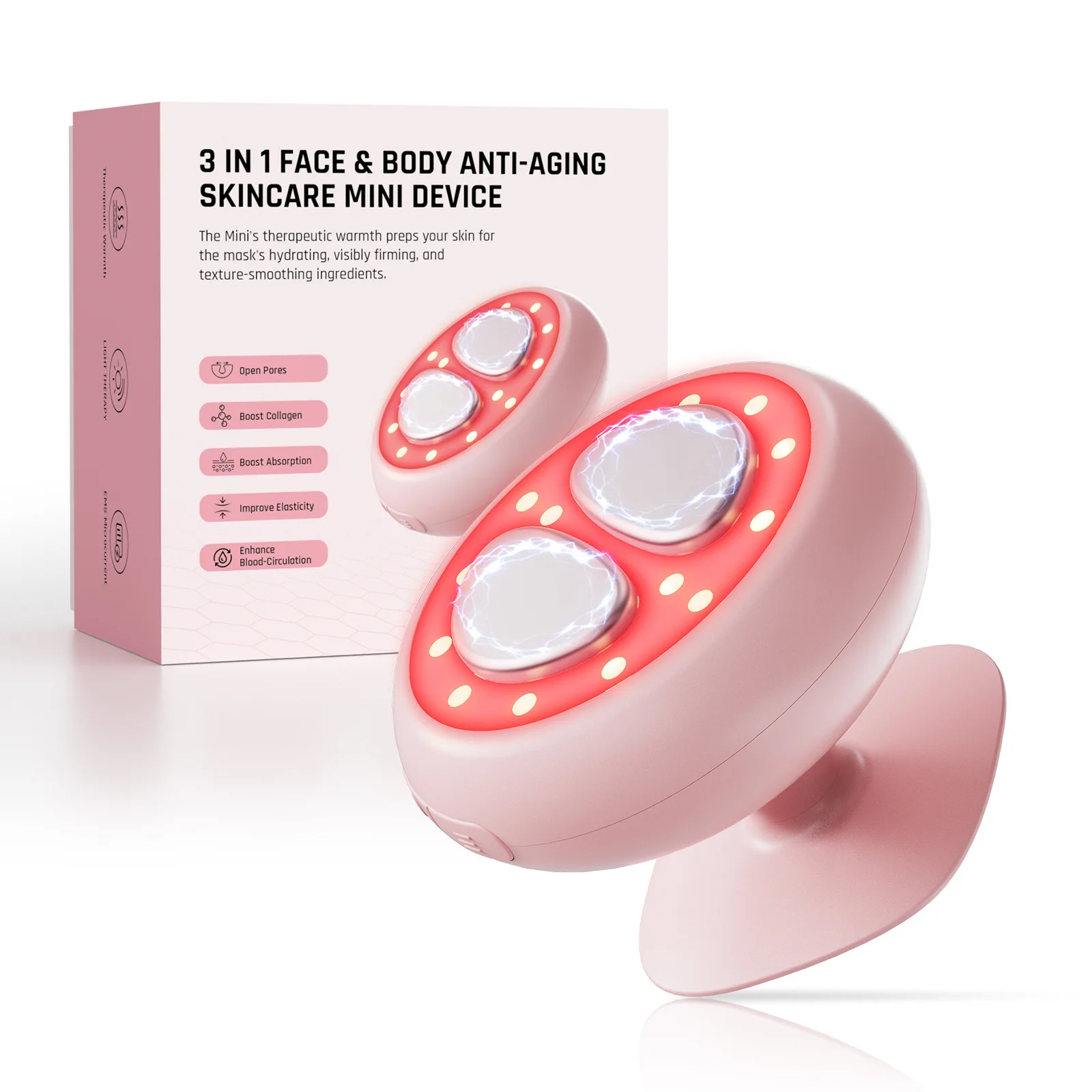 

7 Color Light Handheld Beauty Instrument EMS Microcurrent Face Neck Hand Conducting Firming Instrument