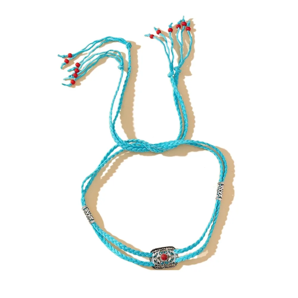 

Woven Forehead Head Chain Hanfu Headwear Ancient Ethnic Style Headband Tassel Retro Tibetan Dance Hair Accessories Unisex