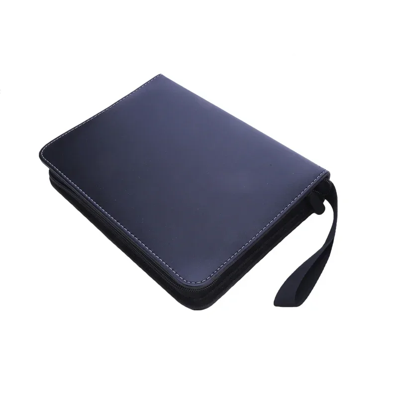 PU Leather 4 Pockets Game Card Book Card Side Loading Binder TCG Game Zipper Card Album Fixed Pockets Pages for MG/PKM/FOW/YGO