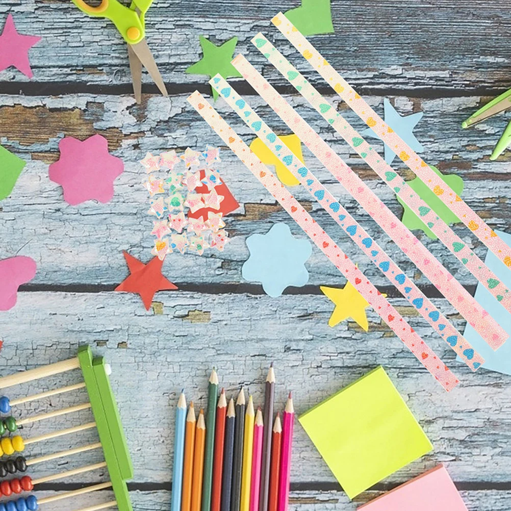 

480pcs Origami Star Paper Strips Pentagram Folding DIY Craft Supplies Decorative Paper Student Party Home Gifts