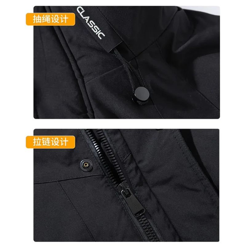 Gorasion 2025 ชายฤดูหนาวใหม่เป็ดสีขาวลงเสื้อแจ็คเก็ตหนาเสื้อแฟชั่นเสื้อคู่กลางแจ้งHooded Overcoat Jacket