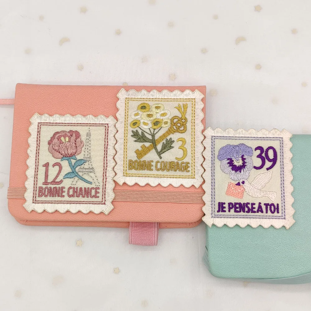Stamp Plant Flower Embroidery patch Patches For Clothing Parches Ropa Termoadhesiv Para Iron On Bordados La Clothes Naszywki