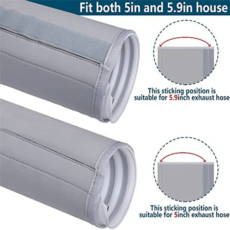 

A01F-Air Conditioner Hose Cover Wrap Insulated Hose Cover For Portable AC For 5Inch & 5.9Inch Diameter Exhaust Hoses Tube