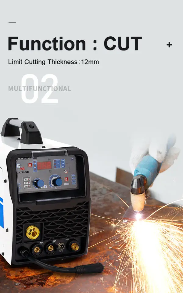 Multi-Function Welding Machine MIG CUT ARC MMA 3 in 1 Welder Semi-Automatic Mig/Plasma Cutting/Stick M Cutter 220V