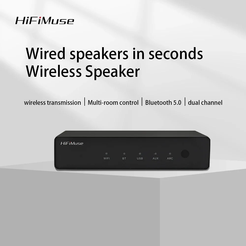 HiFiMuse R20 Wireless WiFi Bluetooth Audio Receiver Hi-Fi Musik Adapter für Home AirPlay DLNA Spotify Tidal Streaming Player