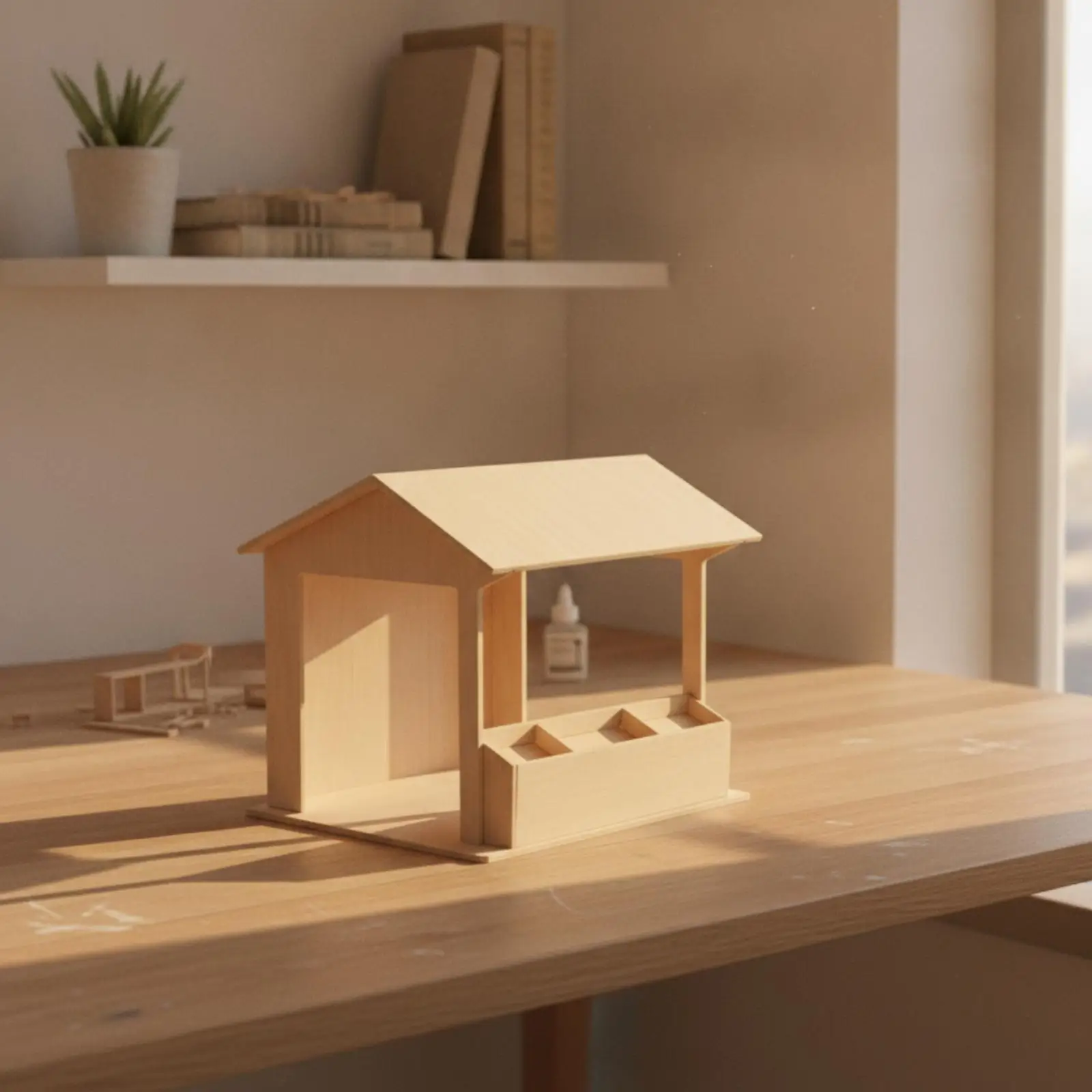 DIY Dollhouse Kit Compact Miniature House with Glue Creative for Hobbyists