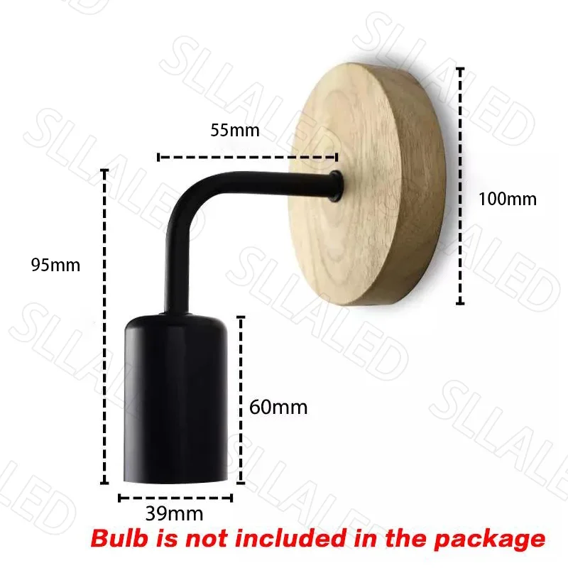 Wall Light Wooden Base Plate for Home Wall Room Decor  E27 Lamp Holder