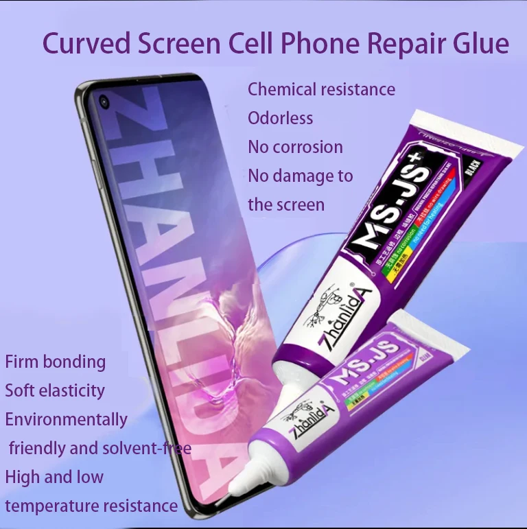 Zhanlida MS.JS Cell Phone Glue 110ML 50ML 15MLCell Phone Repair Sealant Cell Phone Curved Screen Caulking Black Transparent Glue