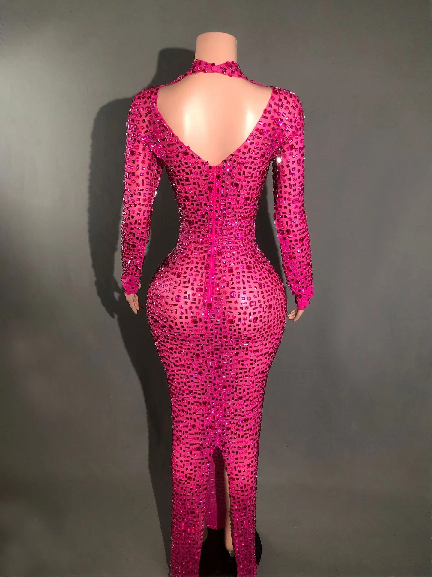 เพชรคอชุดราตรียาวชุดสตรีสูงเอว Slim Slim High-end PARTY Dress Vestido De Festa Longo Elegante