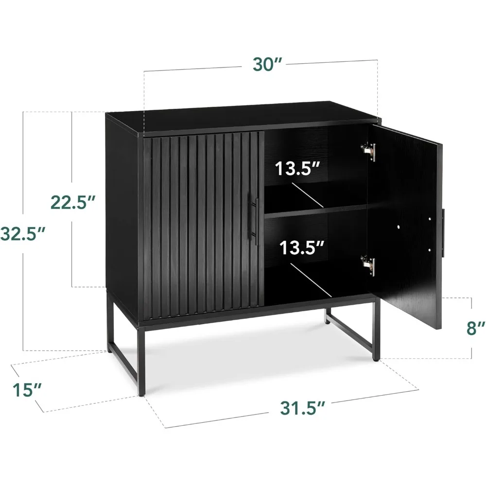 Slatted Sideboard Buffet Cabinet, Entryway Table, Accent Storage Cabinet, Console Table for Hallway, Living Room