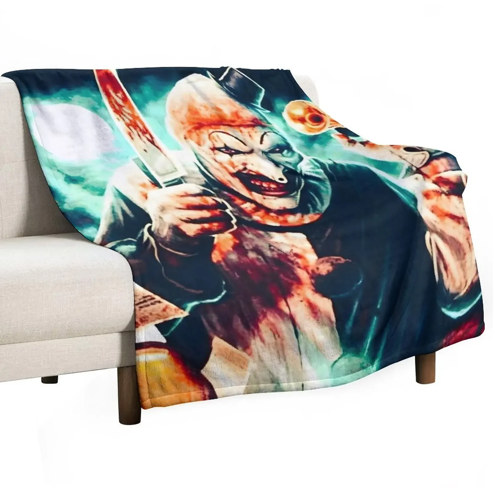 

Terrifying Art and Clown Throw Blanket Loose for sofa Moving Blankets