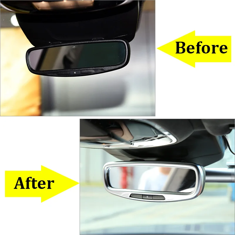 For Maserati Ghibli/Quattroporte/Levante 2016-2019 ABS Car Interior Rear View Mirror Decorative Frame Trim Sticker Accessories