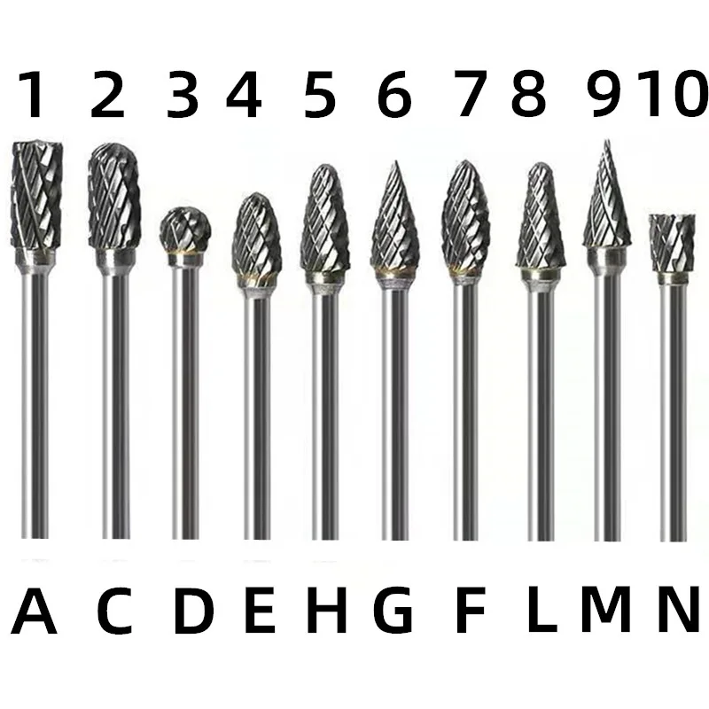 Alloy Rotary File Tungsten Steel Milling Cutter Grinding Head Tungsten Steel Carbide Grinding Head File Grinding Grain 3X6 Sets