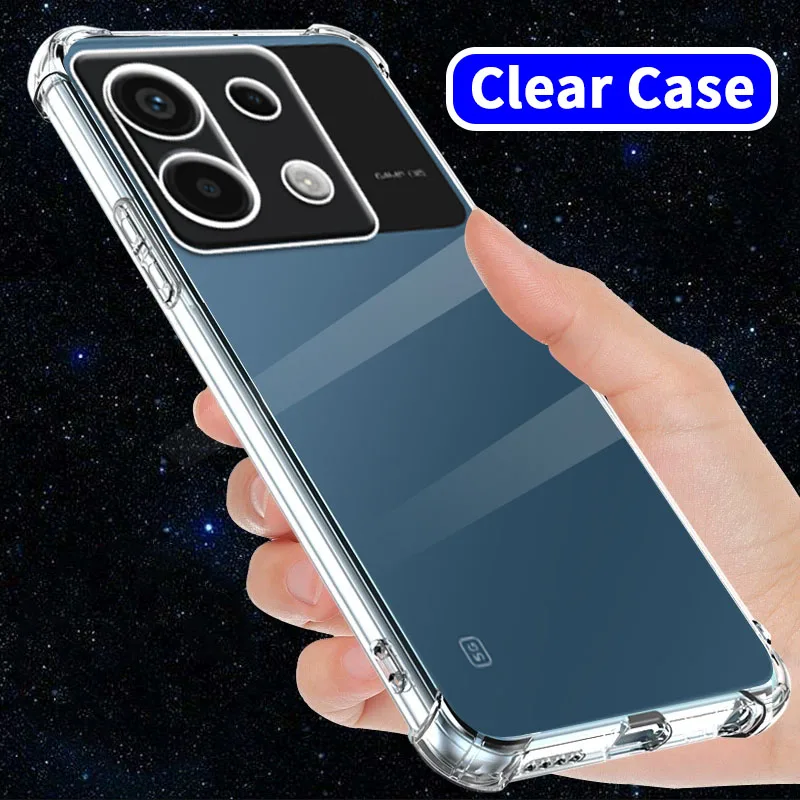 Clear phone Case For Xiaomi Poco X5 X5Pro X6 X6Pro 5G Soft Protective Shell Transparent Phone Case Shockproof