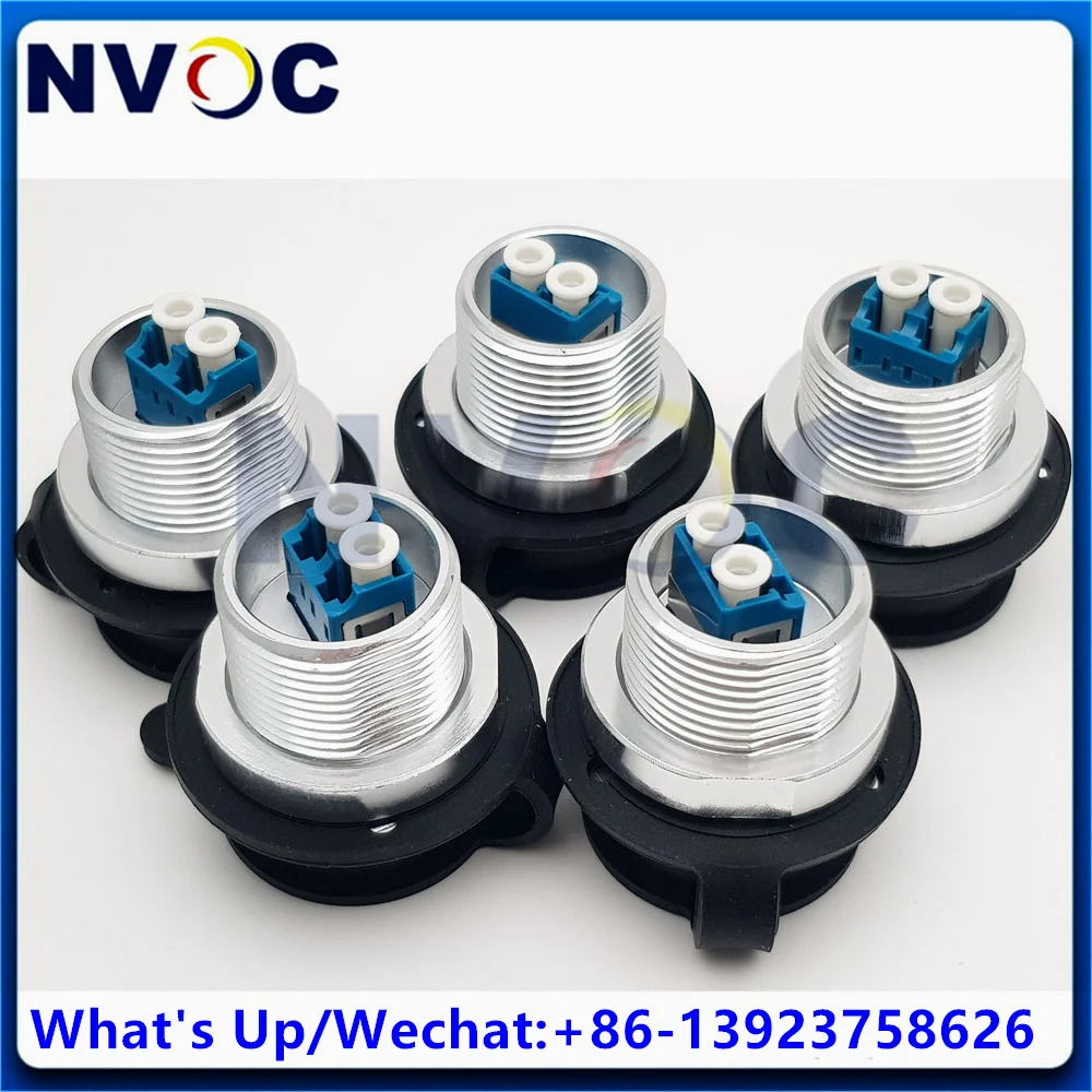 

20Pcs Round Black Panel D-shaped Dual LC Fiber Alloy Plate Wall Plate Socket Duplex LCUPC Adapter For PDLC Connector Adaptor